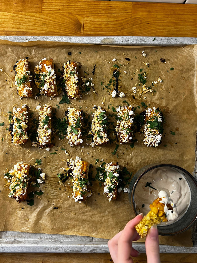 Corn Ribs mit Parmesan & Popcorn