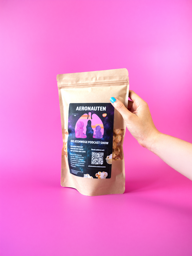 Knalle Werbeartikel: Personalisiertes Etikett für 100g Popcorn Tüte