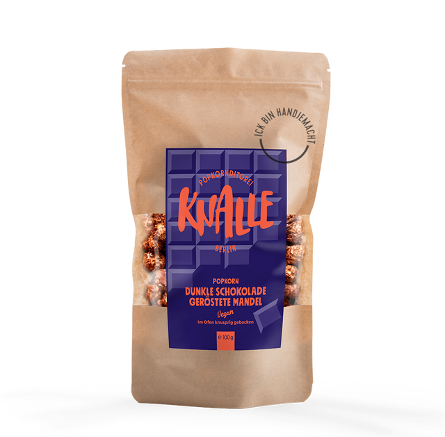 Dunkle Schokolade Geröstete Mandel Popcorn – vegan